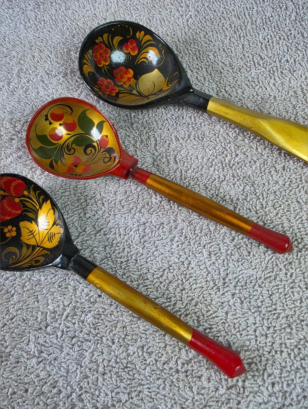 Russian Folk Art Spoons Khokhloma-style